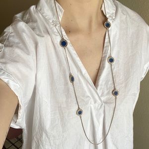 Beautiful Blue Starburst Long Necklace 🌟